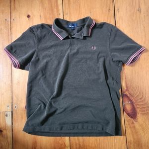 Fred Perry tipped polo olive/pink L